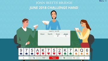 June 2018 Challenge Hand - Learn to play bridge with Joan Butts