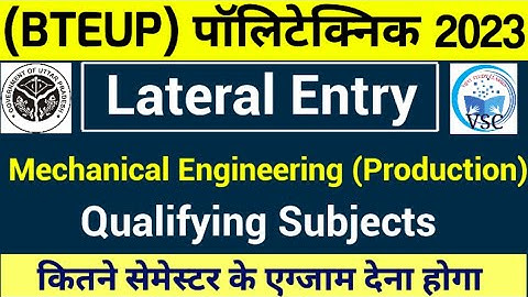 Polytechnic Mechanical Engineering Production Lateral entry Qualifying Subjects | Mechanical eng.
