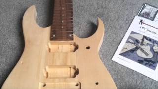Diy 7 String Guitar Kit Unboxing Review Ibanez Style From Bargainmusician Com Youtube