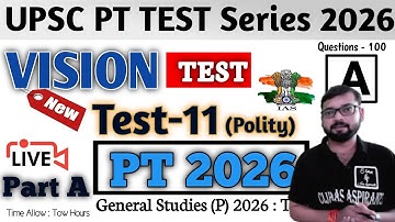 Test 11: VISION IAS prelims test series 2026 | UPSC Prelims Mock Test 2026 Hindi #clubias #vision365