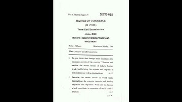 MCO 015 June 2023 Question Paper | IGNOU