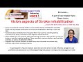 Vision aspects of stroke rehabilitation