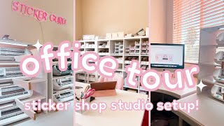 STICKER SHOP OFFICE TOUR 🖥️💗 // budget-friendly studio setup & shop organization!
