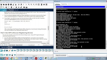 Lab 10.1.5 - Packet Tracer - Cisco Discovery Protocol (CDP)