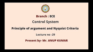 Control Systems | Priciple of Argument and Nyquiest Criteria | AKTU Digital Education