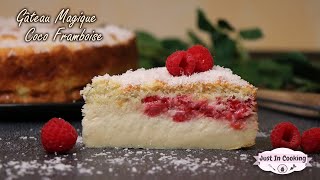 Recette de Gâteau Magique Noix de Coco Framboise