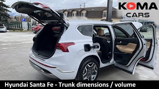 Hyundai Santa Fe 2018-2022 - ท้ายรถ - ปริมาณและขนาดของห้องเก็บสัมภาระ