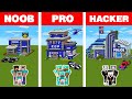 Minecraft NOOB vs PRO vs HACKER: FAMILY POLICE HOUSE BUILD CHALLENGE / Animation