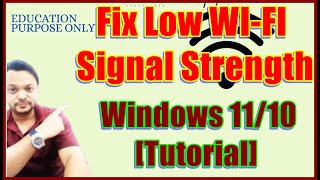 fix low wi fi signal strength on windows 11 10 tutorial