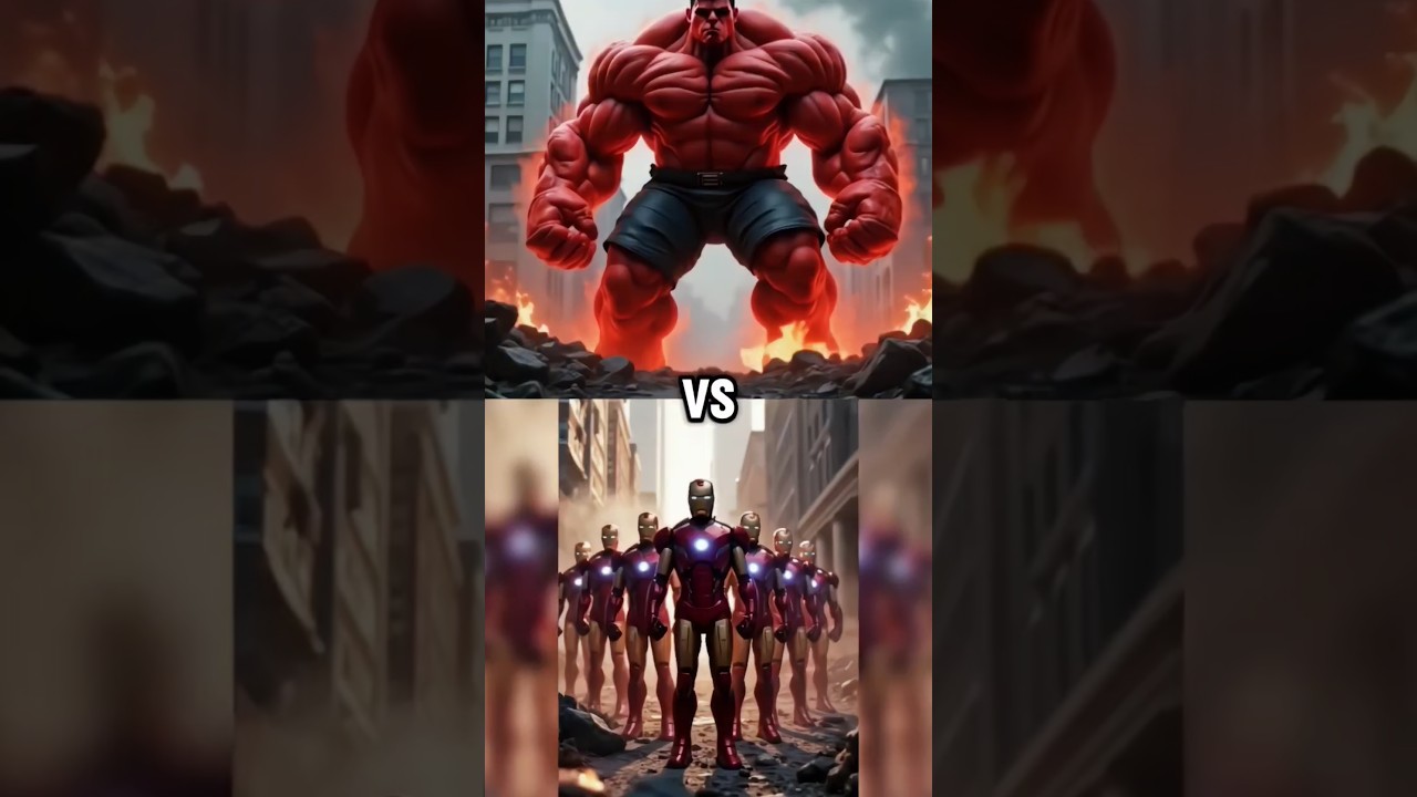 Red Hulk vs iron man vs spider man (red Hulk vs  Deadpool vs captain Marvel)