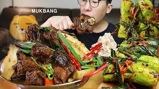 ASMR MUKBANGㅣBraised pork ribs & Cucumber KimchiㅣEATING SHOW