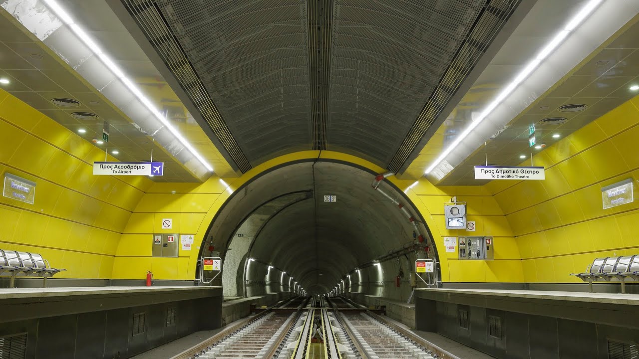 New Metro station Maniatika, part of line 3 running from Athens airport to Piraeus port