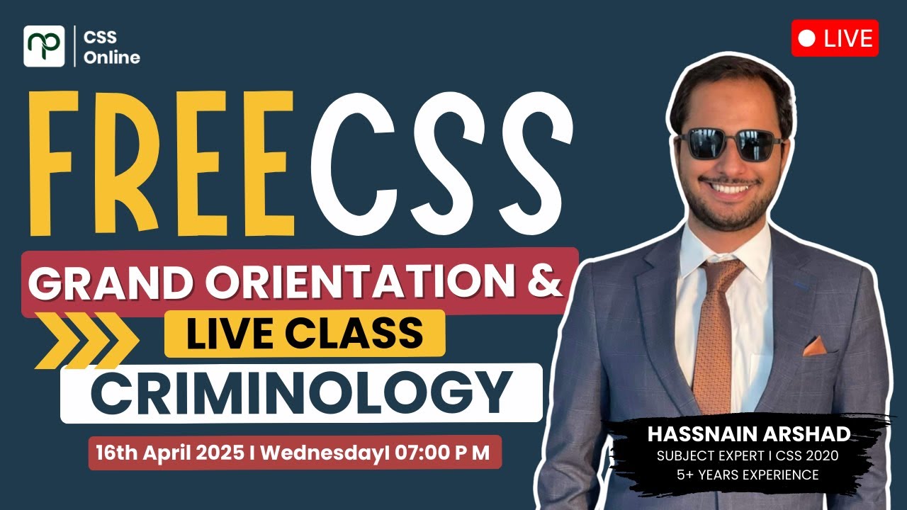 Hassnain Rind 🚀 Crack CSS 2026 Criminology with Sir Hassnain Arshad (FSP) – FREE ...