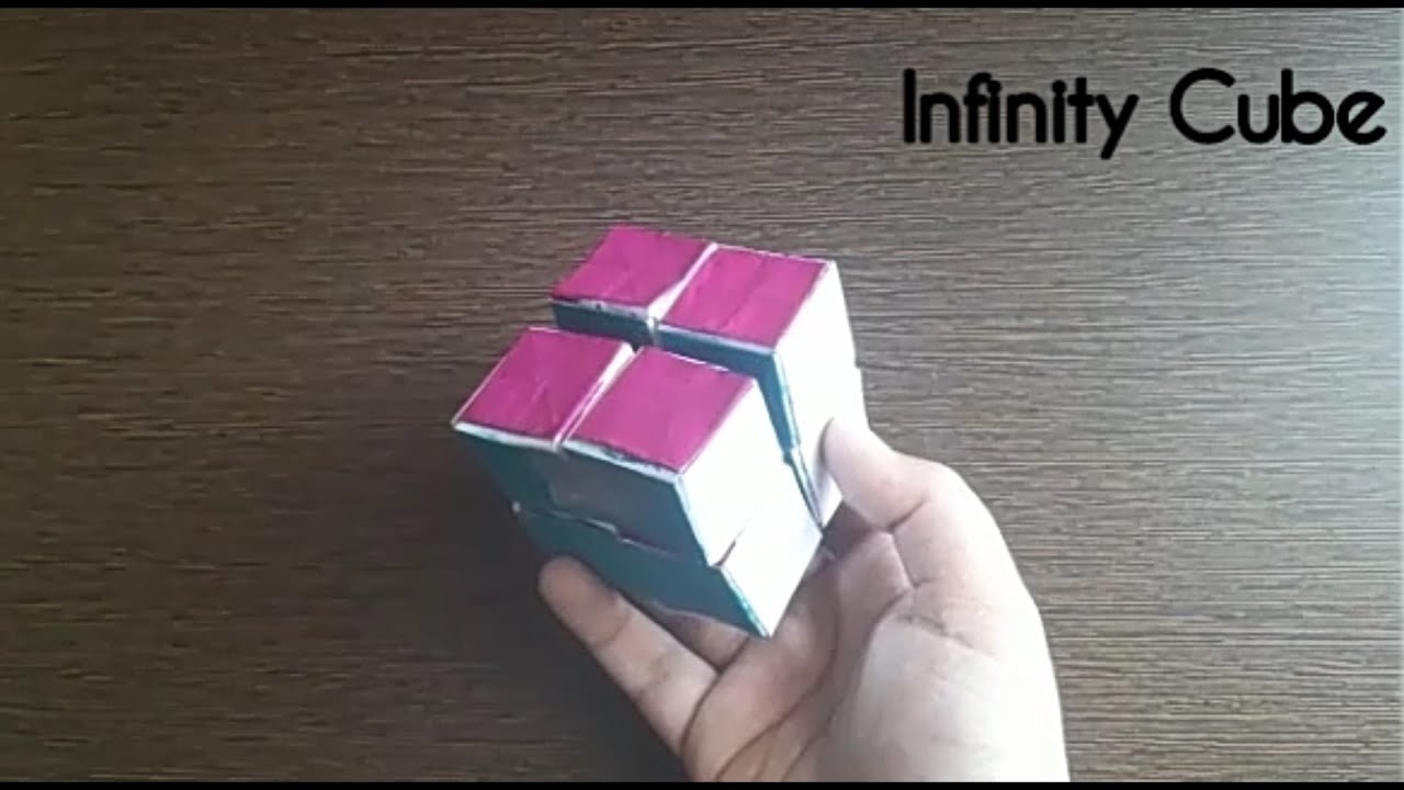 How to make an Origami paper infinity cube with tape - step by step DIY