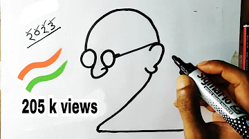 Gandhiji Drawing Very Easy | How To Draw Mahatma Gandhi Drawing with 2023 Numbar #gandhijayanti2023