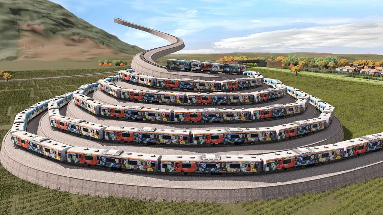 Rel Kereta Api Piramid Spiral Naik Kelangit-Spiral Pyramid Railway Goes Up the Sky | Muslim Railfans