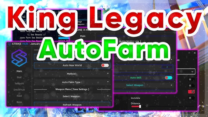 UPDATED] King Legacy Script Hack / GUI, Auto Farm, Bring All Fruits +  Kill All