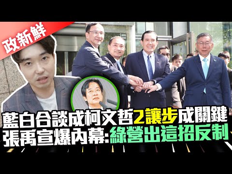 【政新鮮】藍白合談成柯文哲「2讓步」成關鍵 張禹宣爆內幕：綠營出這招反制 @ChinaTimes