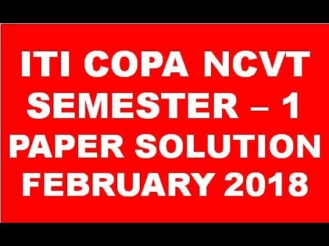 iti copa ncvt semester 1 paper solution february exam 2018 youtube