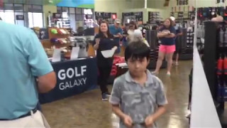 Kids react to ALMOST winning Grand Opening Golf Galaxy