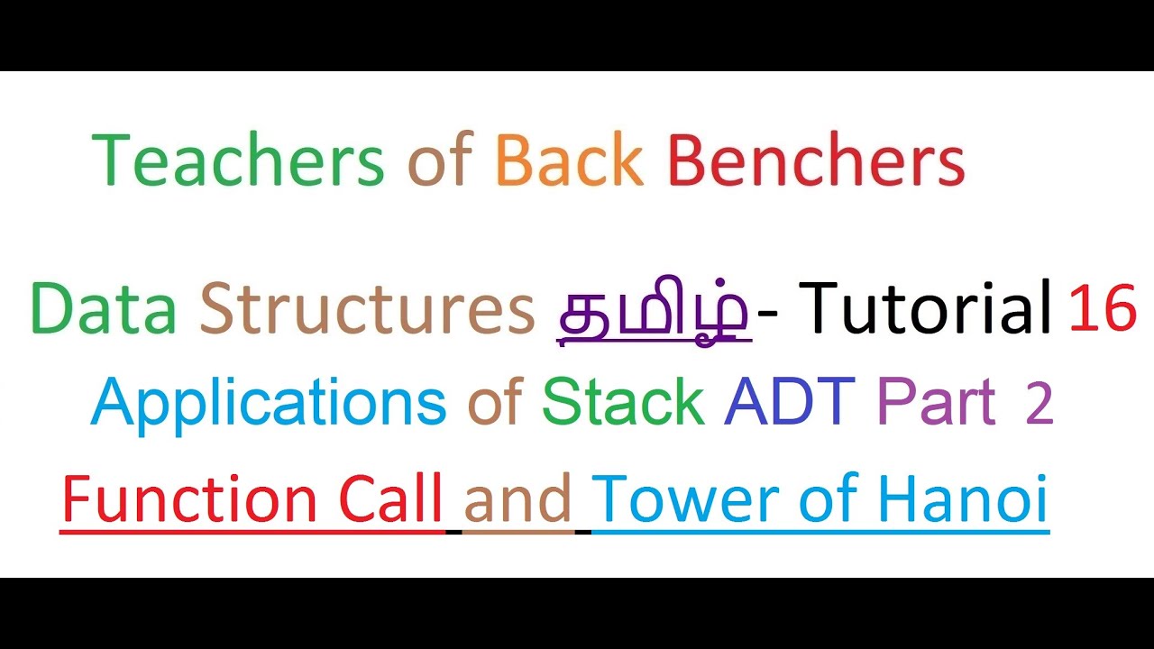 Data Structures Tamil Tutorial 16 Applications of Stack ADT Part 2 ...