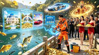 A Penniless Beggar Triggers the Fishing Fortune System and Becomes a Billionaire Through Fishing!