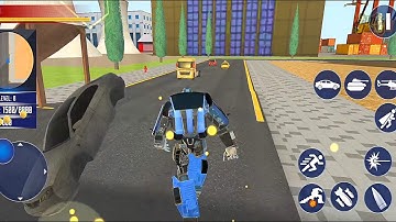 US Police Robot Flying Car Game 21: Helicopter Flying Car Robot Transformation #2 - Android Gameplay