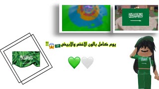 بمناسبة اليوم الوطني (🇸🇦) يوم كامل بالاخضر والابيض💚🤍! سويت شخصية😱!! || Roblox .