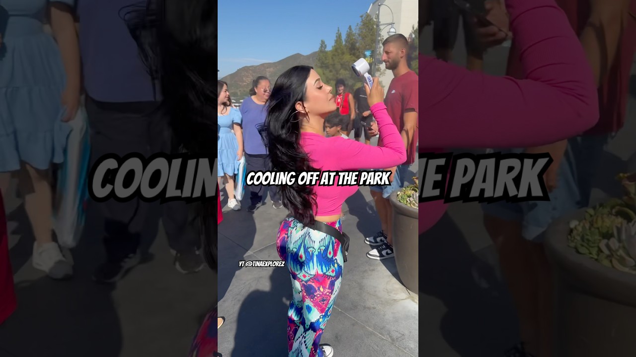 Cooling off at the park #viralshort #summer #amusementpark