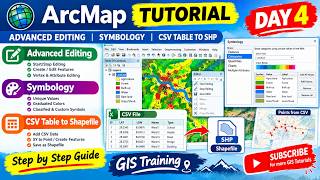 ArcMap Tutorial Day 4  Advanced Editing Symbology & CSV to Shapefile  GIS Training