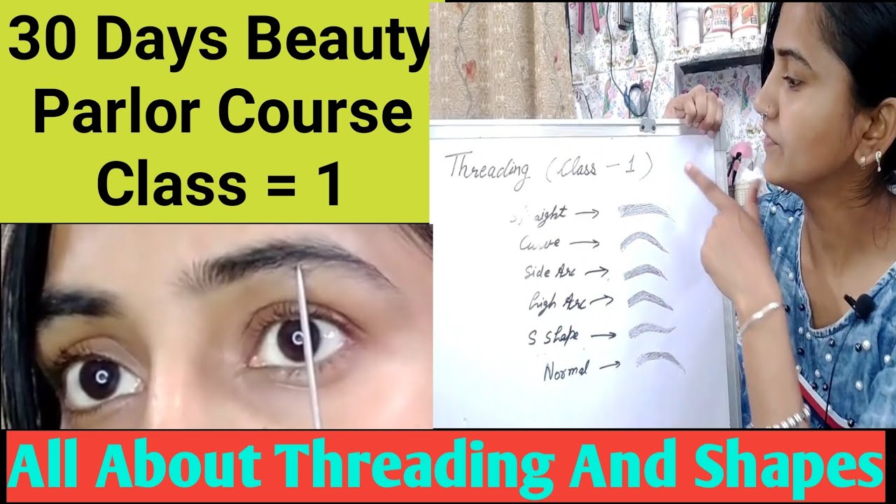 Beauty Parlour Course Class 1 l Threading Eyebrows Shapes , Hold Thread And  How to Use thread - YouTube