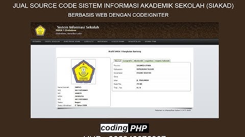 Sistem Informasi Akademik Sekolah SIAKAD Berbasis Web dengan Codeigniter