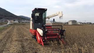 2014.11 大豆コンバインヤンマーGS400試運転 - YouTube