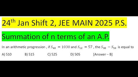 In an arithmetic progression, if S_(40 )=1030 and S_(12 )=57 , the S_(30 )-S_(10 ) is equal toA) 510