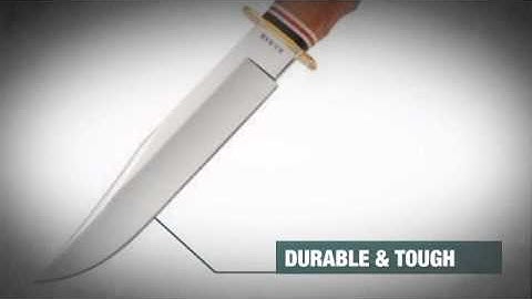 Ka-bar Knives Bowie Knife with Stacked Leather Handle and Leather Sheath - knife-depot.com