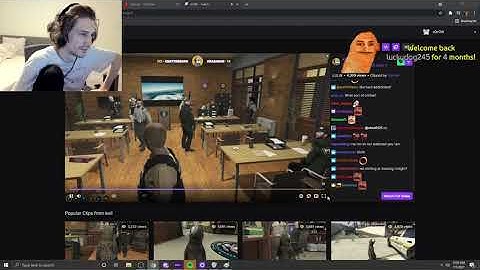 xQc Reacts to Koil Throws Flash bang during PD Meeting |  NoPixel 3.0 clips GTA RP