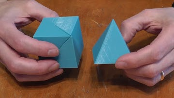 Volume of a pyramid is 1/3 the volume of a prism with the same base and height.