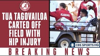 Tua Tagovailoa carted off the field with hip injury | CBS Sports HQ