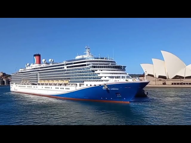 Cruise Ship Carnival Luminosa leaving Sydney on a warm October afternoon. 