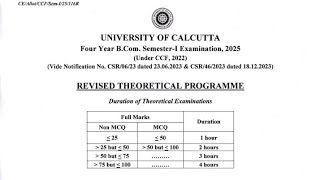 Sem-1 Remaining Exam Notice Babscbcom Sem-1 Calcutta University