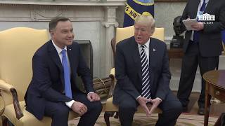 President Trump And The First Lady Meet With The President Of The Republic Of Poland