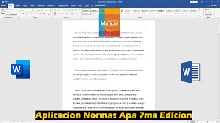 Aplicar NORMAS APA 7ma Edición A Un Documento De Word 2024 - NORMAS APA ULTIMA EDICION.