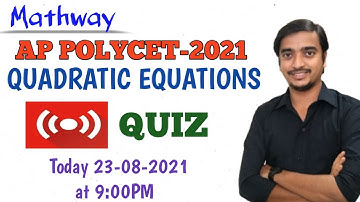 QUADRATIC EQUATIONS  LIVE QUIZ