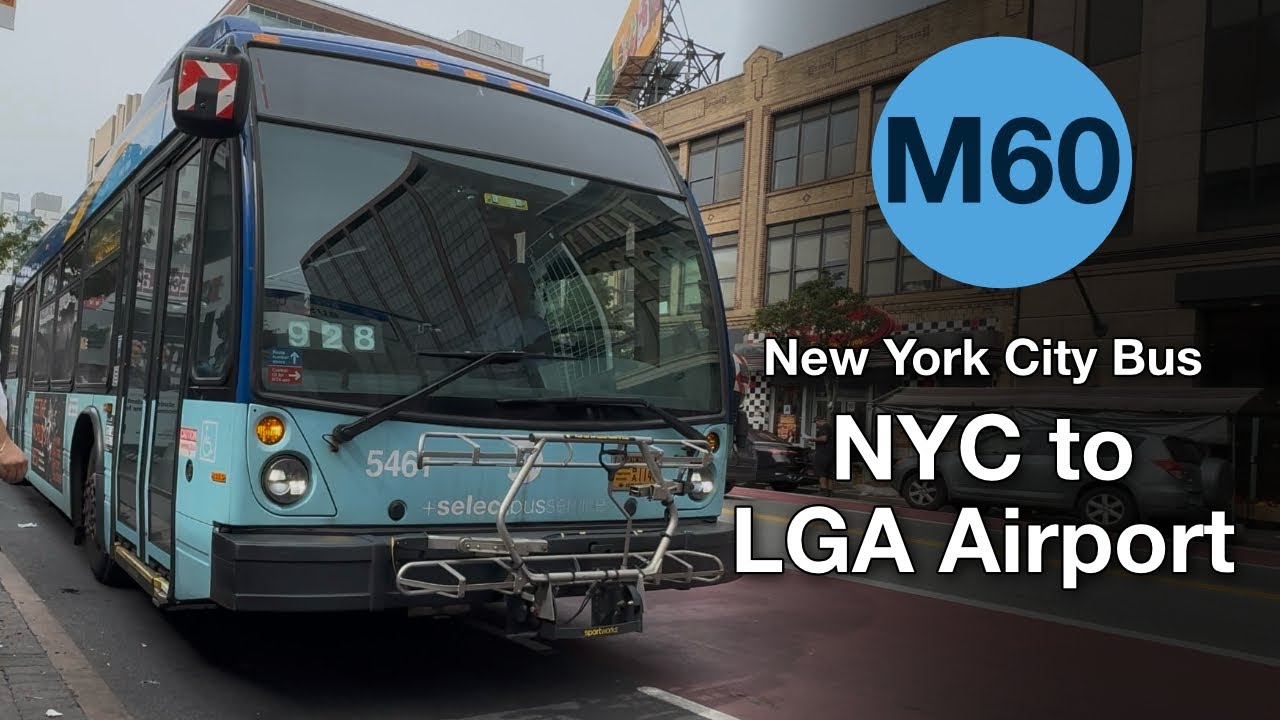 New York City Bus M60, Manhattan to LaGuardia LGA, NYC MTA, Nova Artic LFS, BRT, 4K Bus Ride
