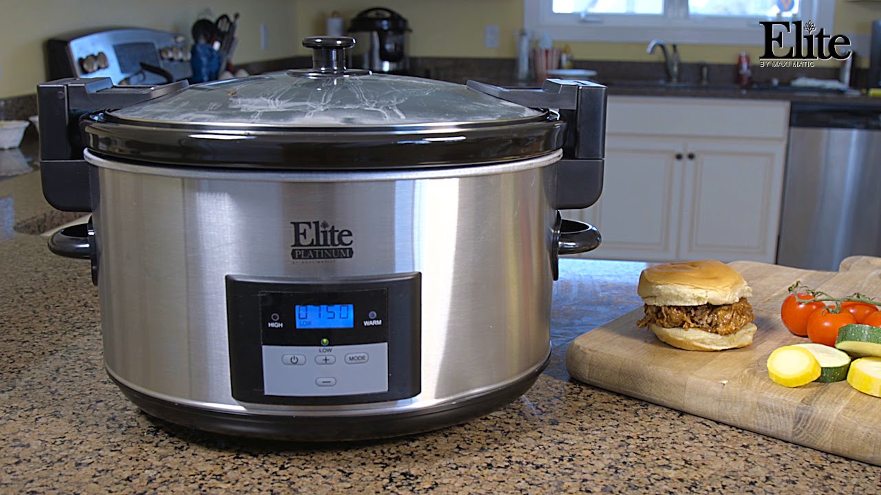 Elite Platinum 8.5 Qt. Programmable Slow Cooker With Locking Lid