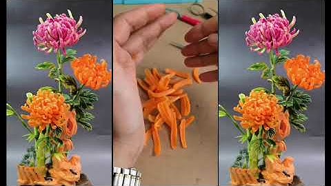 Cách cắt tỉa hoa cúc từ cà rốt,hướng dẫn cắt tỉa hoa cúc