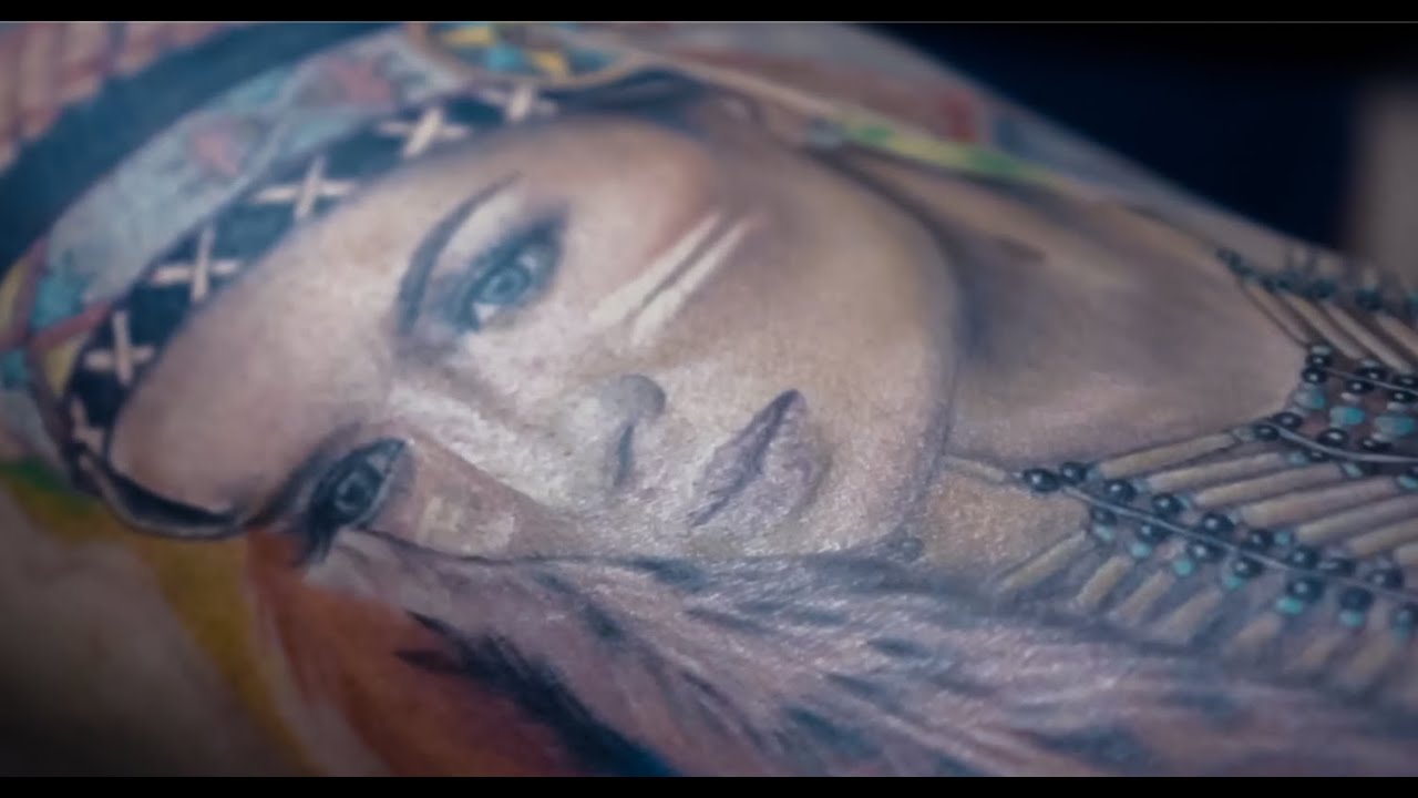 REALISTIC NATIVE AMERICAN TATTOO
