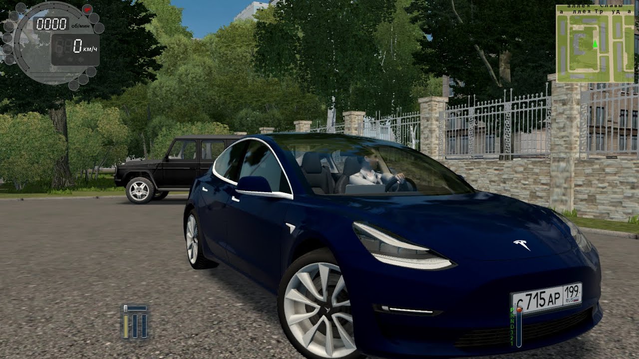 Обзор Машины TESLA MODEL 3 2018.В Игре City Car Driving.Pegass Рулит.