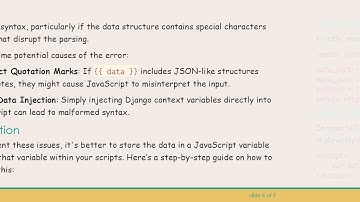 Solving the Uncaught SyntaxError When Passing Data from Django to jQuery