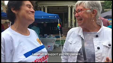 Kathy Hopkins and Tracy Mitrano catch up at Ithaca...